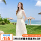 百圖betu女裝2025夏季新款連衣裙無(wú)袖羽毛流蘇背心氣質(zhì)裙子女2506T52 淺杏色 S