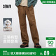 森馬（Semir）休閑褲男工裝褲寬松直筒褲子秋季戶(hù)外長(cháng)褲純棉松緊腰101524127112