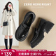 ZHR樂(lè )福鞋女增高厚底學(xué)院風(fēng)單鞋女百搭黑色皮鞋女 AH551 黑色 37 