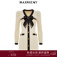 MAXRIENY財閥千金針織裙蝴蝶結小香風(fēng)連衣裙氣質(zhì)顯瘦短裙 奶油色 S 01