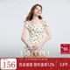 三彩獨醒2025夏季新款法式復古溫柔風(fēng)波點(diǎn)方領(lǐng)連衣裙收腰長(cháng)裙F 米白色幾何 M 160/84A