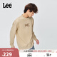 Lee25秋冬新品舒適版圓領(lǐng)印花Logo男長(cháng)袖衛衣 卡其色 XL