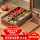 木雅軒干果盤(pán)實(shí)木干果盒瓜子糖果盤(pán)分格水果盤(pán)客廳干果收納盒果盤(pán)零食盤(pán) 胡桃木單層+6玻璃碗
