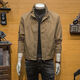 【專(zhuān)柜輕奢】工裝外套男士潮牌春秋新款飛行員短款立領(lǐng)休閑夾克HL 卡其色 【高檔輕奢】 XL 【建議125-145斤】