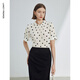 朗姿25復古法式波點(diǎn)設計感短袖上衣襯衣女夏新款通勤氣質(zhì)優(yōu)雅襯衫 米黃色 M