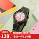 卡西歐（CASIO） 卡西歐(CASIO)手表 女生運動(dòng)系列橡膠帶石英學(xué)生表樹(shù)脂皮帶手表 紅白盤(pán)黑橡膠帶LRW-200H-4E
