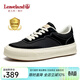 楓葉（leaveland）板鞋男夏季牛仔藍帆布鞋男舒適透氣低幫軟底做舊運動(dòng)休閑鞋子男 黑色（皮鞋碼） 42