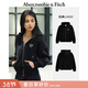 Abercrombie & Fitch美式時(shí)尚百搭LOGO抓絨拉鏈連帽衛衣外套25秋冬女裝152-5249 黑色 S (165/88A)