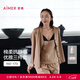 愛(ài)慕（Aimer）【三件套】時(shí)尚優(yōu)雅柔軟舒適星序開(kāi)衫家居服三件套方便穿脫 朝霧棕640 S 160