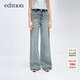 edition牛仔褲女春新款美式復古工裝風(fēng)土耳其棉闊腿休閑長(cháng)褲 牛仔藍色 S (26)