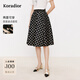 珂萊蒂爾【盈動(dòng)綻放】夏季經(jīng)典黑色波點(diǎn)半身裙女高腰A字半裙 黑色 XL