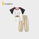 童泰（TONGTAI）嬰兒短袖套裝夏季純棉寶寶衣服男女童外出上衣長(cháng)褲童裝黑色90cm