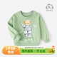 舒貝怡男童衛衣春秋卡通長(cháng)袖兒童秋裝毛圈上衣女小童寶寶衣服春外出服 單小熊綠色 120 cm(4-5歲)