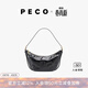 PECO城市系列牛角包春夏軟皮百搭休閑月亮包油蠟皮腋下斜挎包女神節禮 經(jīng)典黑頭層油蠟牛皮 默認