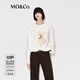 MO&Co.長(cháng)袖T恤2025冬新品棉質(zhì)萌寵系列抽象小狗懷舊印花寬松MBE4TEET05 米白色 S /160