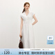 范思藍恩白色v領(lǐng)蝴蝶結系帶收腰連衣裙女夏季2025新款裙子2750 白色 M