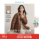 茵曼（INMAN）2025冬季女裝新款時(shí)尚兔毛領(lǐng)羽絨服立體肌理保暖面包外套 咖啡色 S