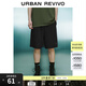 UR秋季新款男裝時(shí)尚休閑百搭松緊腰抽繩短褲UMY650013 正黑 30