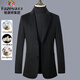 Fazeya恒源祥集團羊絨西服男高級感秋冬毛呢商務(wù)休閑修身西裝單西外套 黑色 XL (180) （建議145-165斤）