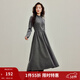 茵曼（INMAN）2026春季女裝新款簡(jiǎn)約格雷系收腰針織連衣裙修身顯瘦打底裙子 深灰色 M