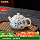 金鑲玉景德鎮手繪茶壺 家用喝泡茶陶瓷壺嘴過(guò)濾功夫茶具送禮高檔 碧荷吟
