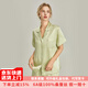 珊目爾【居家短袖新款】真絲睡衣女兩件套6A級100%桑蠶絲睡衣套裝可外穿 香梨綠-短袖短褲【16.5姆米】 L (165)適合105-115斤穿著(zhù)