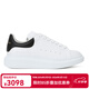 亞歷山大麥昆（Alexander McQueen）雙十一小白鞋厚底休閑運動(dòng)鞋男士闊型小牛皮時(shí)尚帆布板鞋節日禮物 黑尾【現貨】(偏大) 39.5