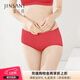 金三塔商場(chǎng)同款女士?jì)妊?00%桑蠶絲速干親膚中腰三角真絲內褲女 大紅 1條 L