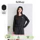 InShop【商場(chǎng)同款】新款女簡(jiǎn)約個(gè)性撞色毛衣外套刺繡百搭長(cháng)袖上衣 深灰色 均碼