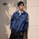 adidas寬松日常舒適運動(dòng)夾克外套男女春季新款阿迪達斯官方三葉草   深靛藍   L