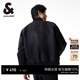 杰克·瓊斯（JACK&JONES）26年男裝春秋外套男士棒球領(lǐng)寬松休閑重磅刺繡夾克外套飛行員夾克 黑色E41-1 L (180)