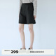 伊芙麗（eifini）朱珠代言【經(jīng)典延續】休閑寬松A字廓形顯瘦遮胯百搭百慕大短褲女 黑色 M 105-115斤