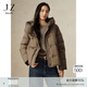 玖姿·安娜蔻簡(jiǎn)約通勤休閑經(jīng)典小A版連帽羽絨服女2024冬款 棕色 S