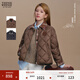 Teenie Weenie【趙露思同款】小熊女裝棉服春秋焦點(diǎn)巴恩風(fēng)潮流短款夾克外套上衣 深棕色 M
