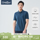 金利來(lái)【100%長(cháng)絨棉】春夏季節短袖polo衫男純色珠地商務(wù)普魯士藍T恤 88深藍 M 170/88A 推薦110-135斤