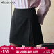Olrain歐芮兒MIU系灰色分割加厚小A褲裙女裝秋冬新款半身短裙 灰色 M 160/68A/M