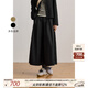 茶·愫【智性學(xué)院】puretea茶愫寬松休閑褲女打褶a字傘裙長(cháng)褲春新款 石墨黑 S