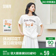 森馬（Semir）短袖t恤女中長(cháng)款萌寵花上衣25夏透氣吸濕寬松套頭衫109325100005