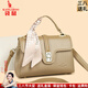 袋鼠卡拉2026新款女士小包包軟皮手提女包送媽媽包單肩斜挎包大容量手機包 卡其（禮盒裝+手包卡包絲巾） 小包（長(cháng)24-厚10-高16厘米）