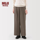 MUJI女式 起毛 直筒褲 褲子女款長(cháng)褲休閑褲女裝25年冬季 BE1XRC5A 棕色圖案 M (160/66A)