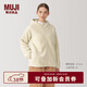 MUJI 女式 長(cháng)毛抓絨 連帽衫 搖粒絨外套冬季款長(cháng)袖女裝上衣BB2QOA4A 象牙色 S(155/80A)