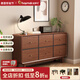 柏夢(mèng)可實(shí)木斗柜中古風(fēng)臥室靠墻床尾柜大容量抽屜客廳置物六斗八斗收納柜 DG06純實(shí)木六斗柜140*40*80