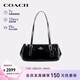 蔻馳（COACH）【品牌直供】ASHER女士純色單肩斜挎法棍包黑色CBJ05禮物