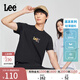 Lee標準版圓領(lǐng)Logo印花設計涼感輕薄男女同款短袖T恤休閑潮 白色（尺碼偏大，拍小一碼） XL