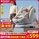 Heekin途悅-德國兒童安全座椅0-12歲汽車(chē)用嬰兒寶寶360度旋轉i-Size認證 麥浪金(抗翻+防抬起+無(wú)阻上拉帶)