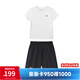 安德瑪（Under Armour）兒童夏季運動(dòng)套裝夏款短褲短袖套裝男大童短袖梭織短褲套裝 白T黑短褲 170