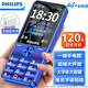 飛利浦（PHILIPS）M19新款老年手機4G全網(wǎng)通大電池超長(cháng)待機大聲音大屏大字老年人專(zhuān)用學(xué)生智能按鍵功能機 寶石藍