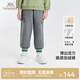 英氏（YEEHOO）兒童褲子秋季不倒絨束腳褲男童女童褲子長(cháng)褲休閑褲 花灰【袋蓋款】 110 cm 推薦身高96-110cm