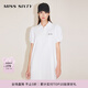 MISS SIXTY連衣裙女polo領(lǐng)短袖短裙復古泡泡袖休閑運動(dòng)風(fēng)衛衣裙 白色 M