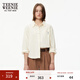 Teenie Weenie小熊女裝襯衫秋季簡(jiǎn)約基礎休閑時(shí)尚拼接純色長(cháng)袖襯衣 乳白色 M (165)